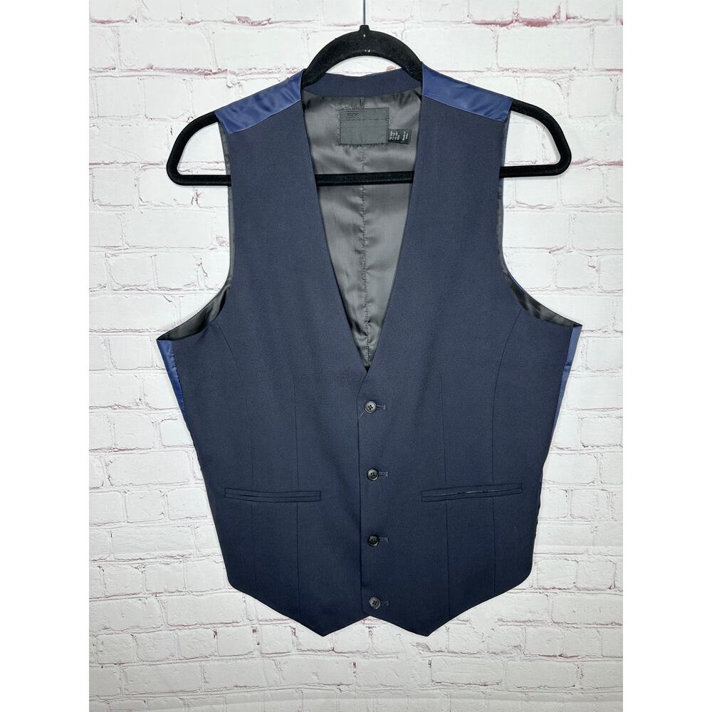 NEW Asos Skinny Suit Vest Navy Blue Mens Reg 40 Business Button
